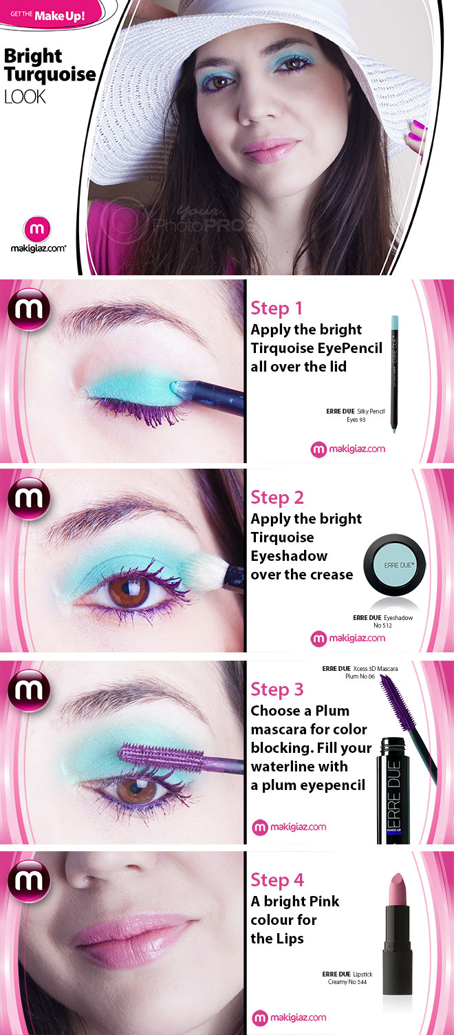 Get The MakeUp - Bright Turquoise Look by Makigiaz Com